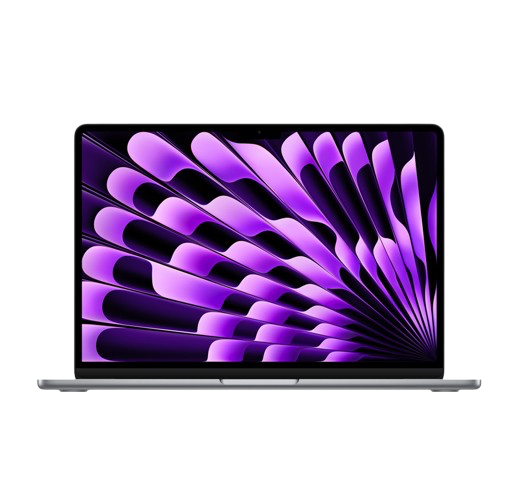 A MacBook Air with bright image on screen