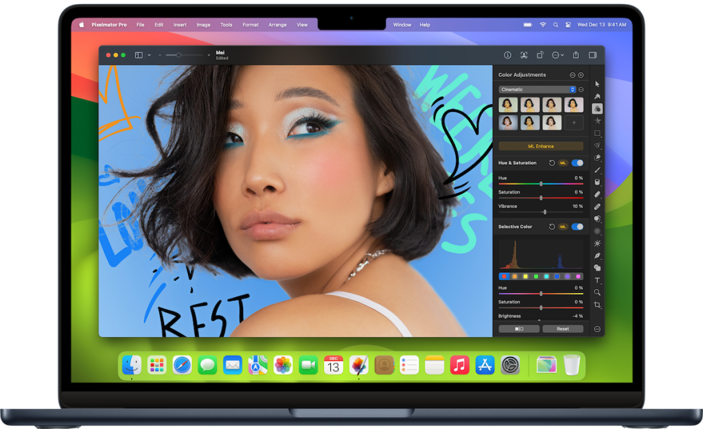 An Apple laptop showing Pixelmaor software on the screen